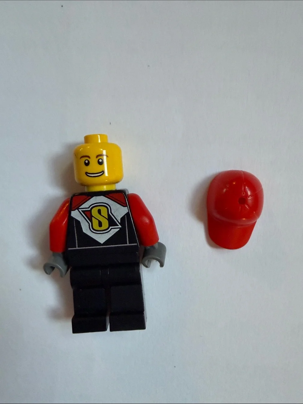 Lego Racing Bike Driver Minifigure with Cap -rac057